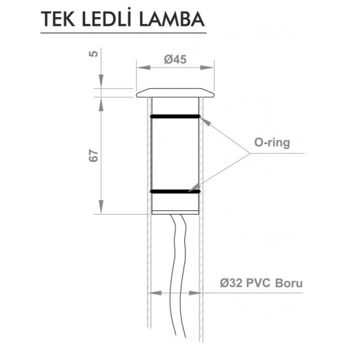 TEK LEDLİ ABS MAMÜL AYDINLATMA ARMATÜRÜ